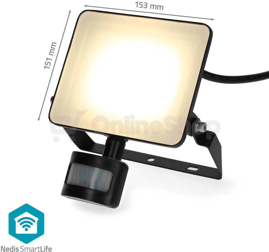 Smart LED reflektor NEDIS WIFILOFS21FBK 20W PIR WiFi Tuya