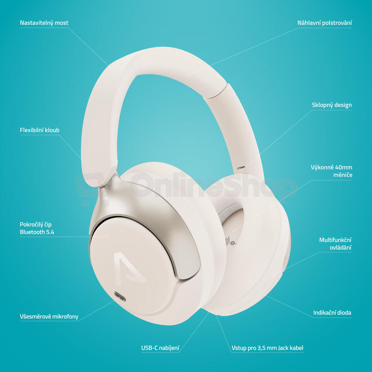 Bezdrátová sluchátka LAMAX HighComfort2 ANC White