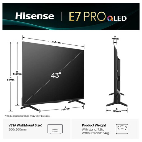 Hisense 43E7Q PRO (foto 1)