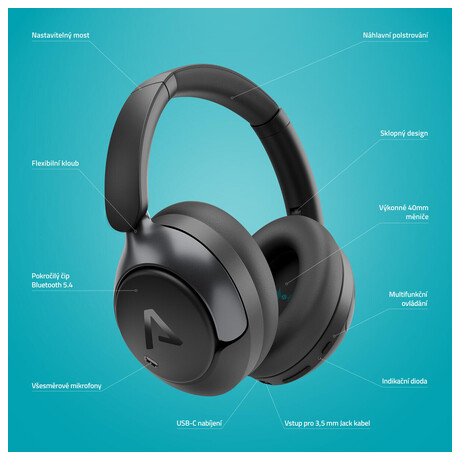 Bezdrtov sluchtka LAMAX HighComfort2 ANC, ern