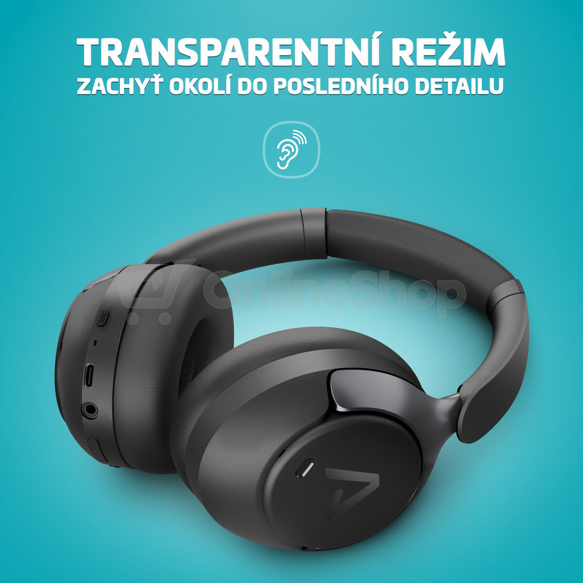 Bezdrátová sluchátka LAMAX HighComfort2 ANC, černá