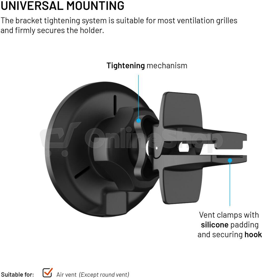 Magnetický držák FIXED 15W, Qi2, černý