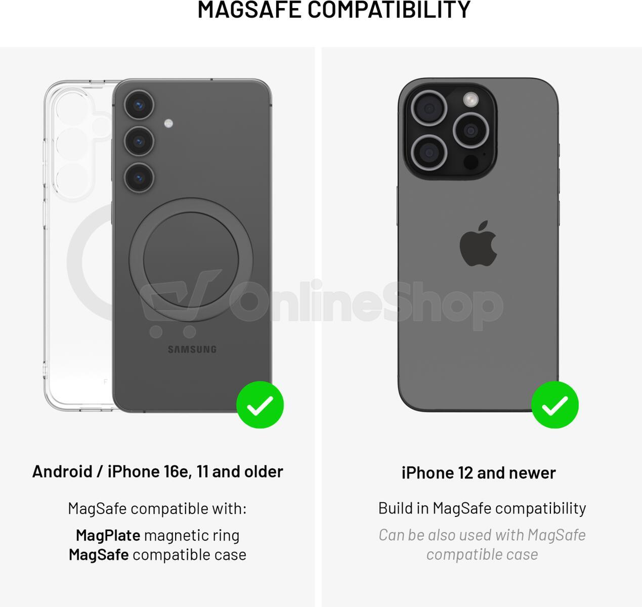 Magnetický držák FIXED 15W, Qi2, černý