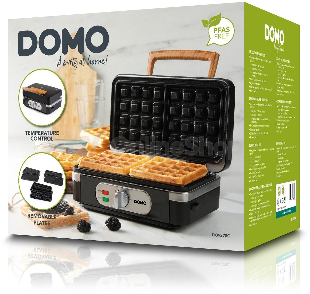 Sendvičovač 3v1 Domo DO9278C, černý
