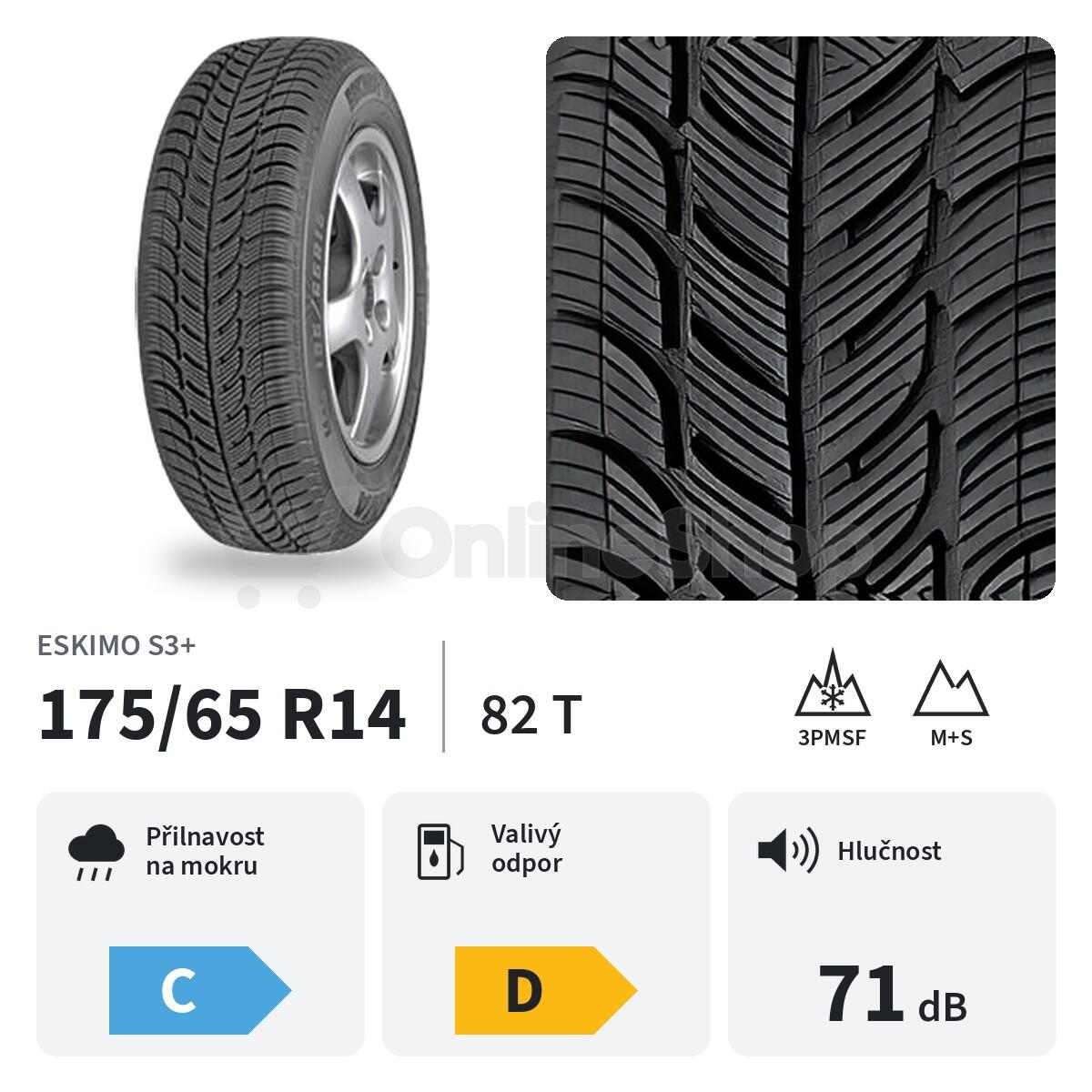 Zimní pneu SAVA 175/65 R 14 82T ESKIMO S3+ TL M+S 3PMSF