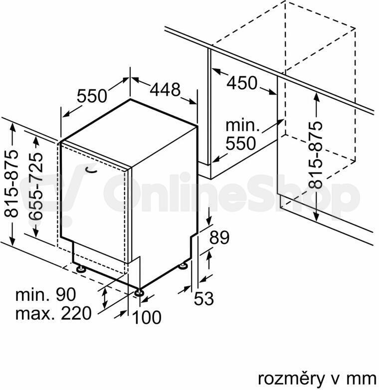 Bosch SPV4EKX17E myčka 45 cm vestavná
