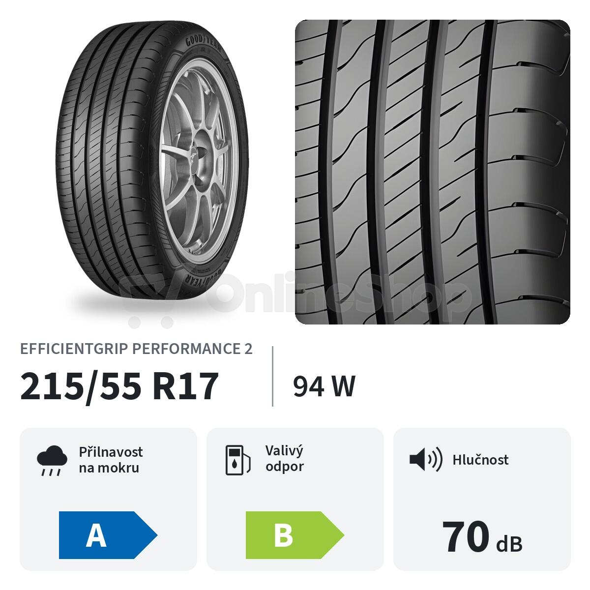 Letní pneu GOODYEAR 215/55 R 17 94W EFFICIENTGRIP PERFORMANCE 2 TL