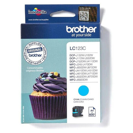 Inkoustov npl Brother LC-123C, 600 stran originln - modr