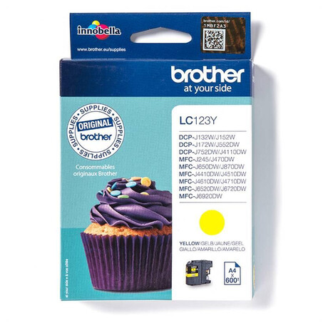 Inkoustov npl Brother LC-123Y, 600 stran originln - lut