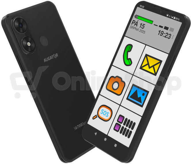 Mobilní telefon Aligator S6700 Senior Black