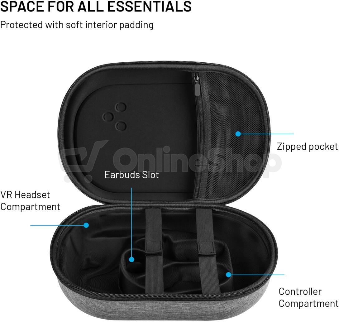 Ochranné pouzdro FIXED VR Protective Case pro Meta Quest 3/3S, šedé