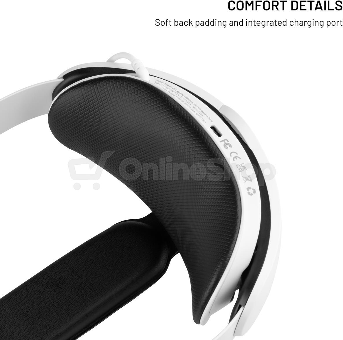 Náhlavní popruh s baterií FIXED VR Power Headstrap pro Meta Quest 3/3S, 6 000 mAh, bílý