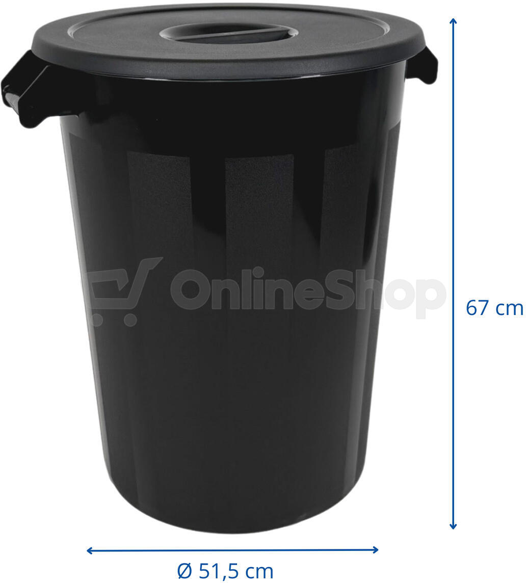 Odpadkový koš DENOX INDUSTRIAL, 100 L, černý