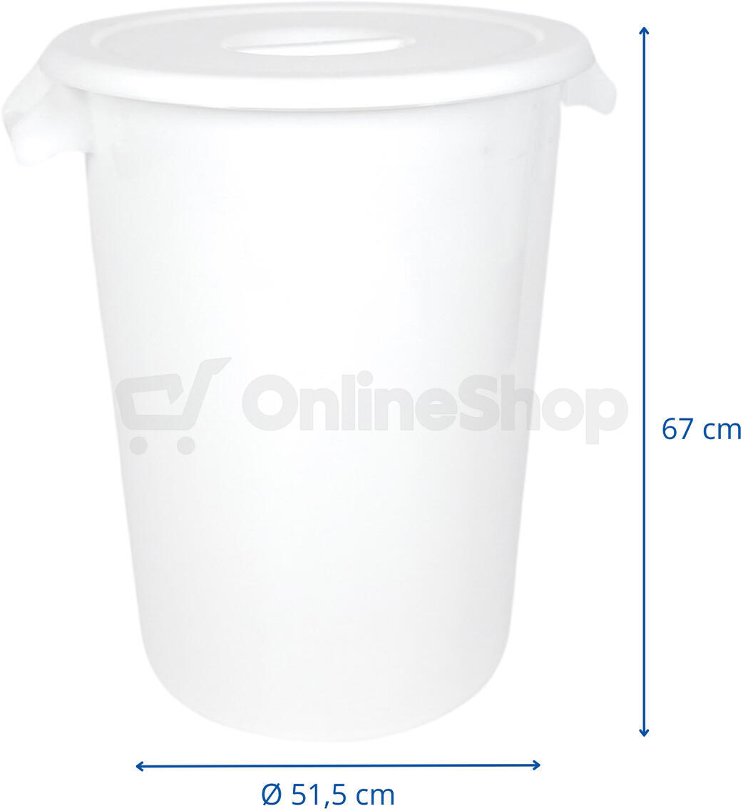 Odpadkový koš DENOX INDUSTRIAL, 100 L, bílý