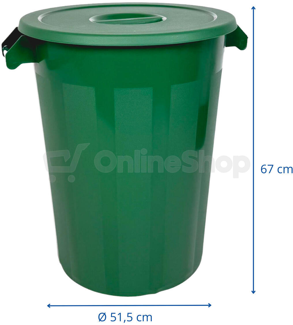Odpadkový koš DENOX INDUSTRIAL, 100 L, zelený