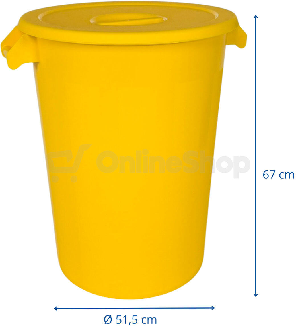 Odpadkový koš DENOX INDUSTRIAL, 100 L, žlutý