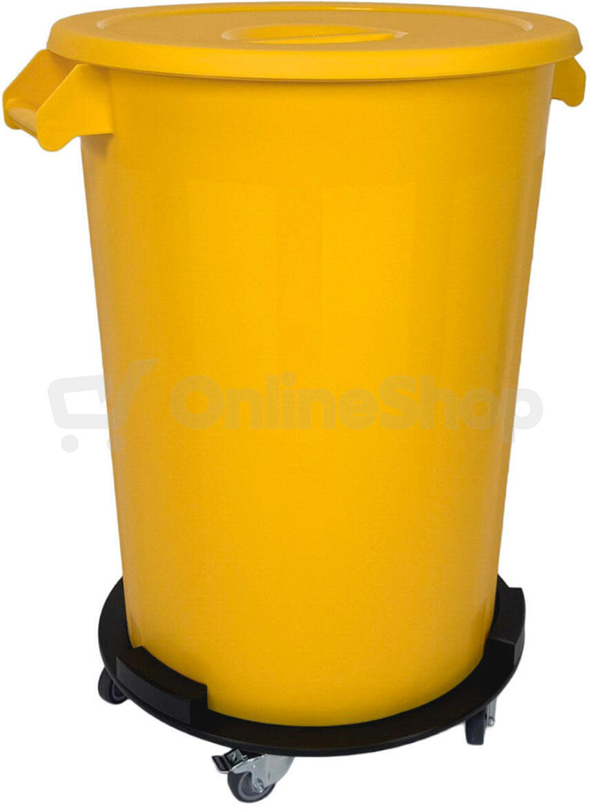 Odpadkový koš DENOX INDUSTRIAL, 100 L, žlutý