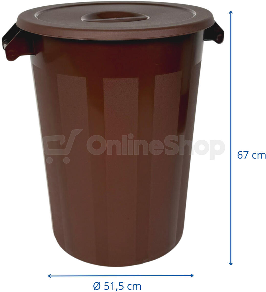 Odpadkový koš DENOX INDUSTRIAL, 100 L, hnědý