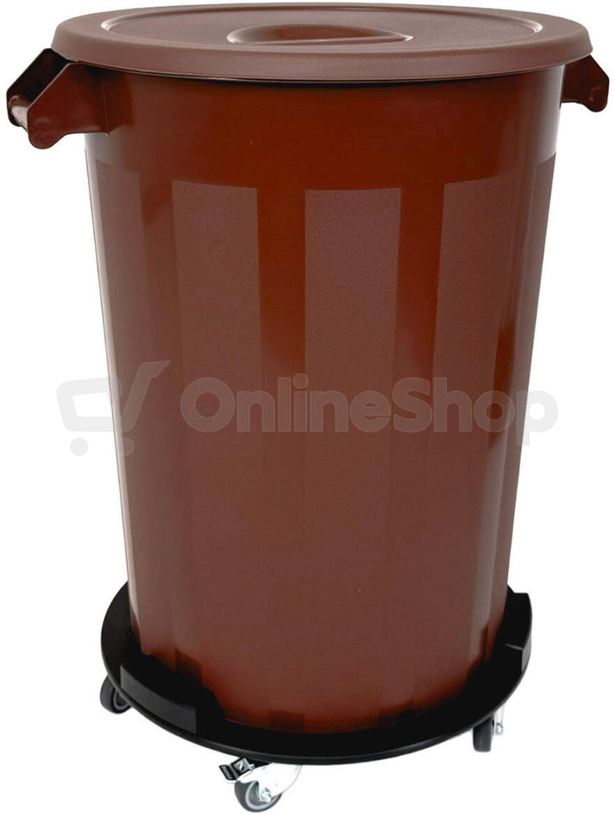 Odpadkový koš DENOX INDUSTRIAL, 100 L, hnědý