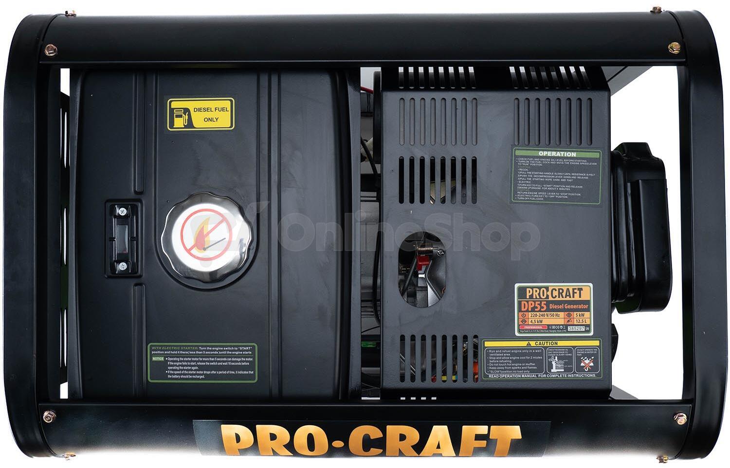 Dieselová elektrocentrála Procraft DP55 / DP55