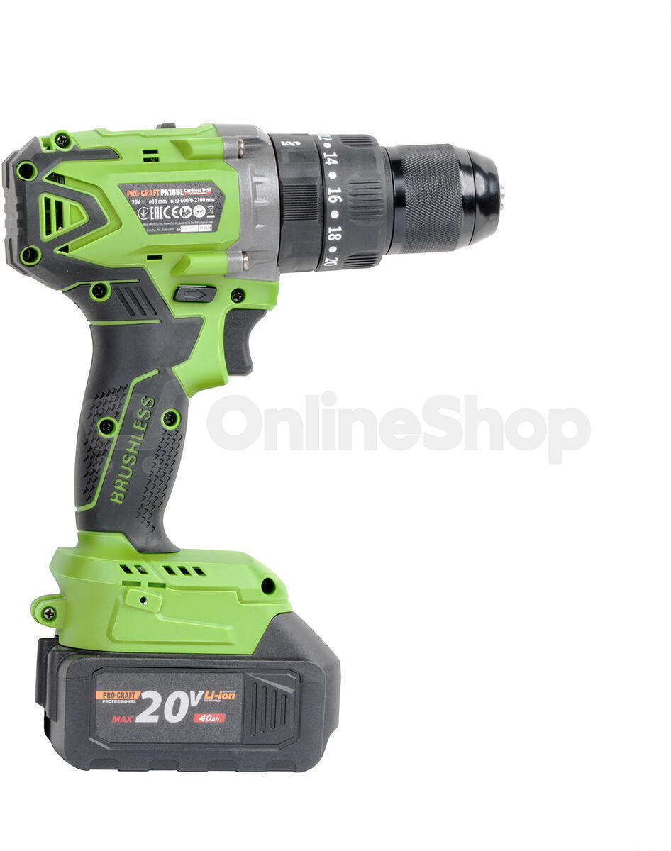Aku vrtací šroubovák s příklepem Procraft PA18BLbb / PA18BL-BB