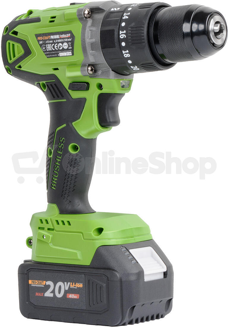 Aku vrtací šroubovák s příklepem Procraft PA18BLbb / PA18BL-BB