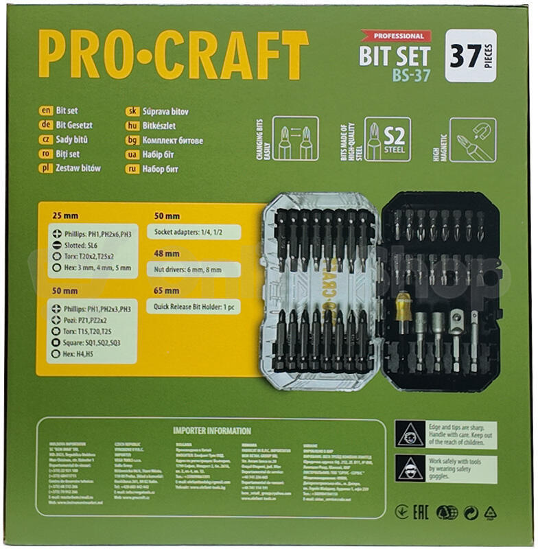 Sada bitů Procraft BS-37, S2 / BS-37