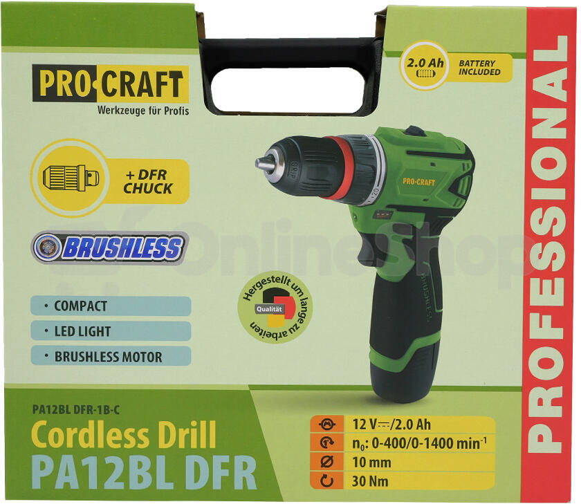 Aku vrtací šroubovák Procraft PA12BL DFR / PA12BL DFR