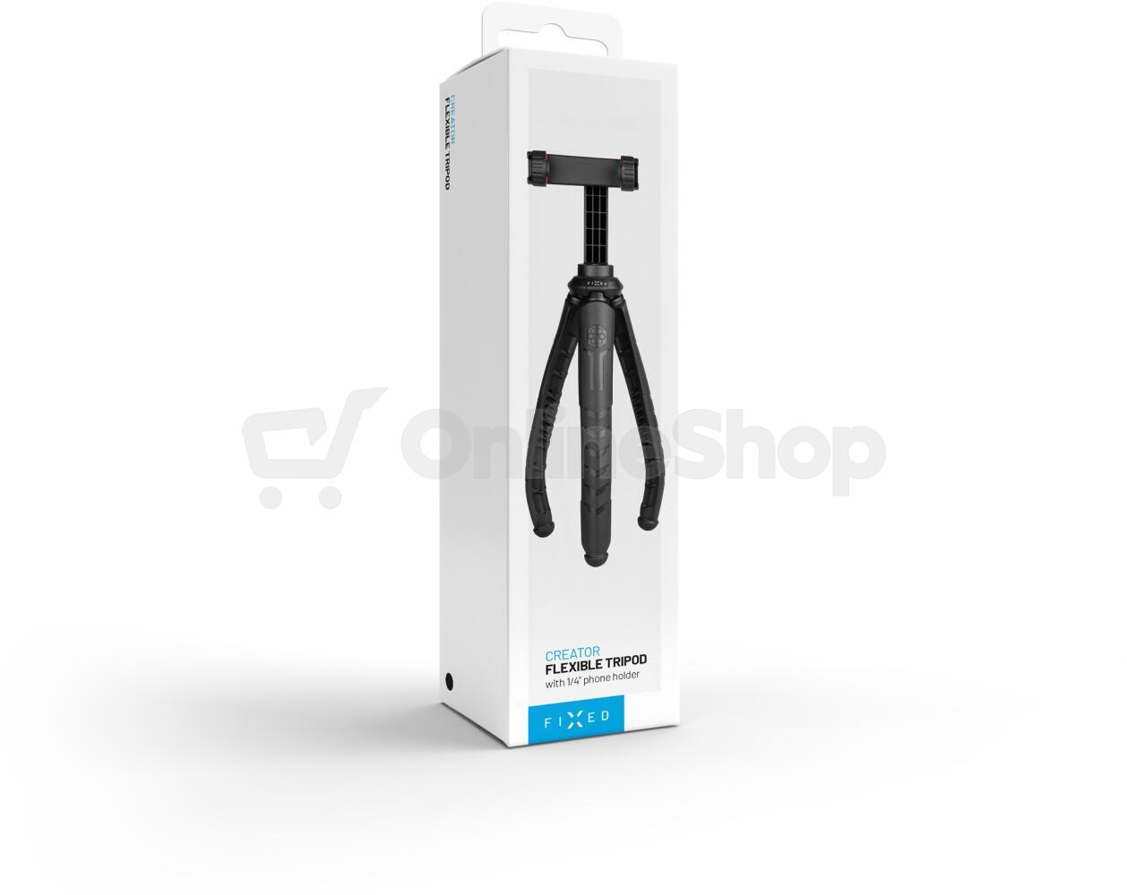 Flexibilní Stativ FIXED Creator s 1/4" držákem na telefon, černý
