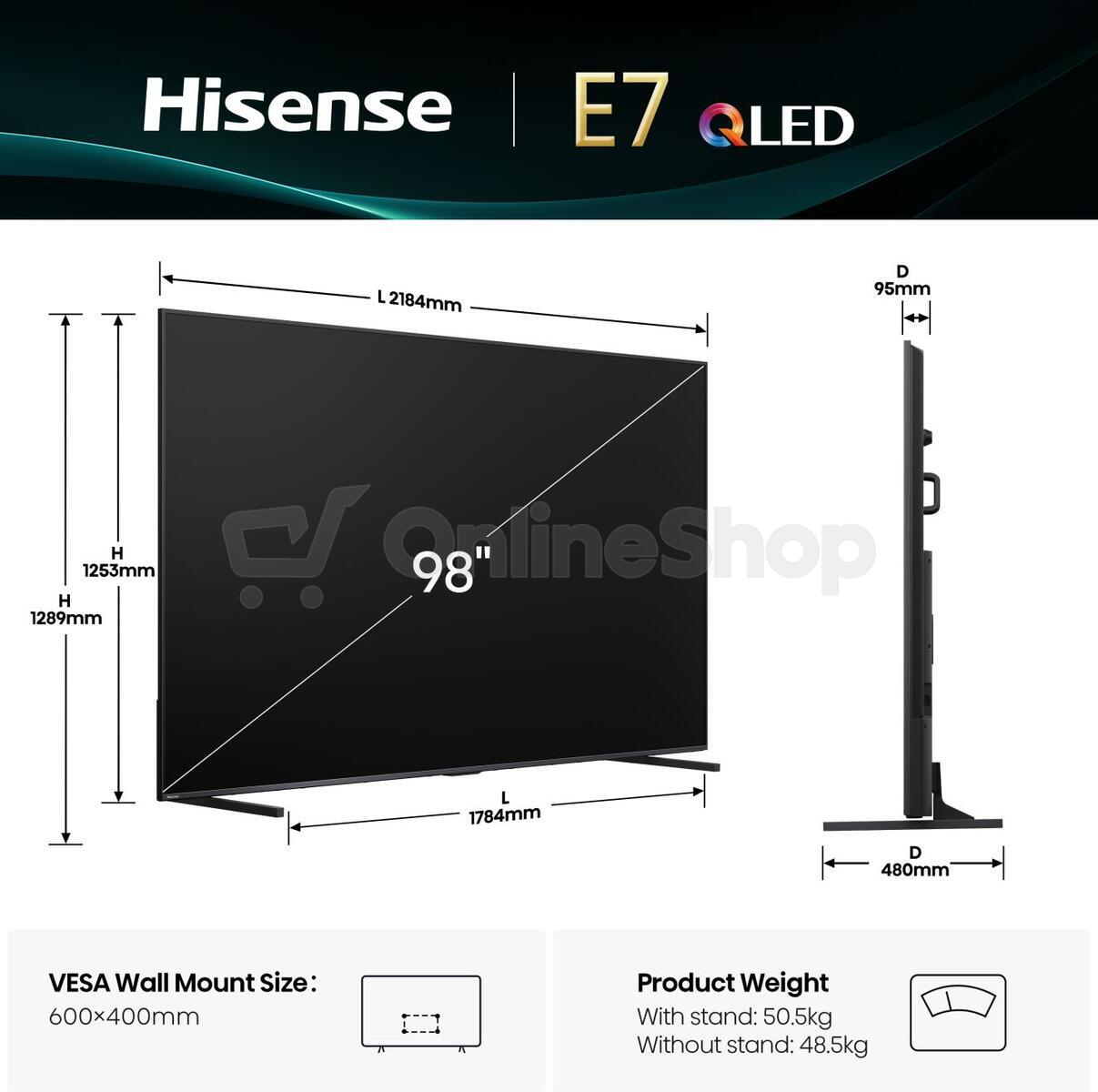 Hi-QLED Smart TV 4K Hisense 98E7Q