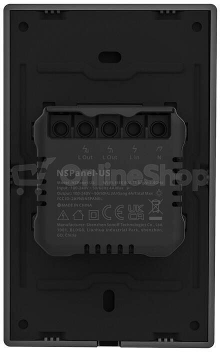 Chytrý WiFi ovládací panel SONOFF NSPanel, černý