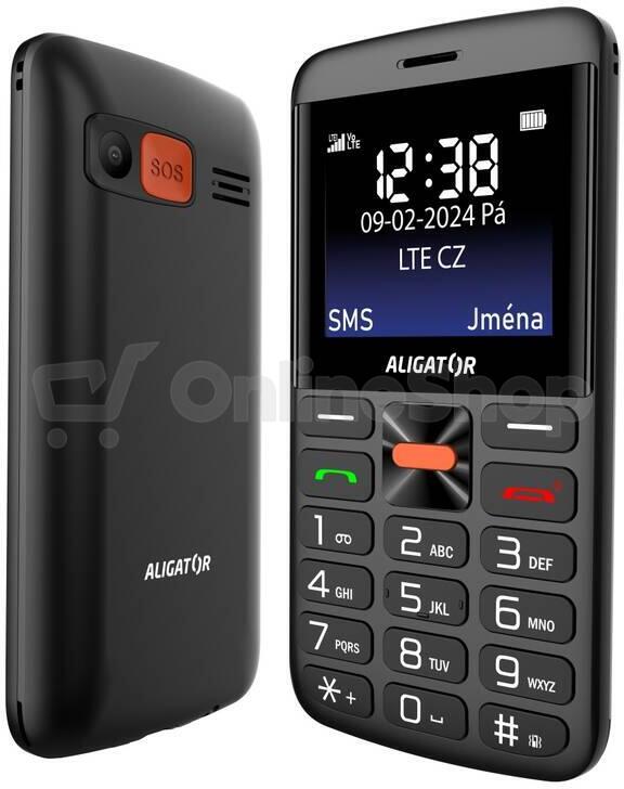 ALIGATOR A910 4G Senior černý + nabíjecí stojánek