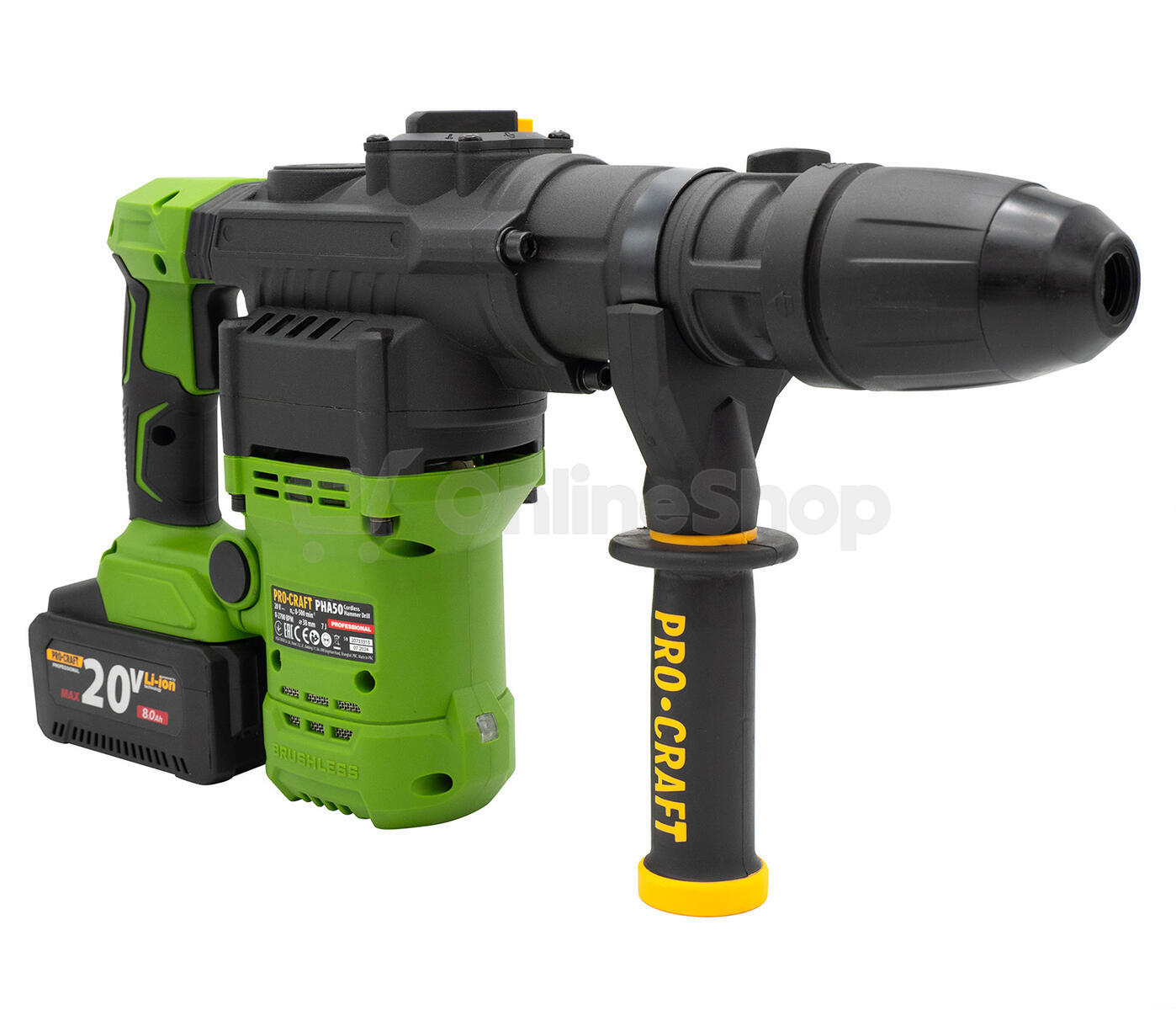 Aku vrtací kladivo Procraft PHA50-1b-c SDS MAX / PHA50-1b-c