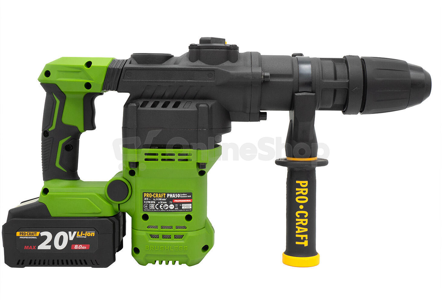 Aku vrtací kladivo Procraft PHA50-1b-c SDS MAX / PHA50-1b-c