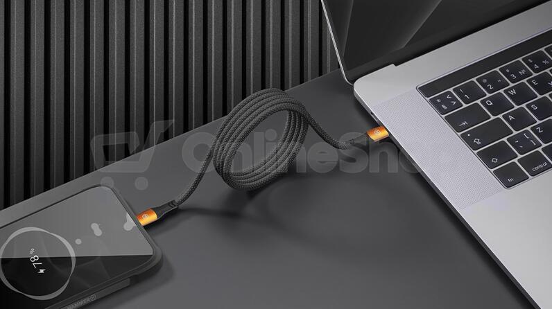 Magnetický kabel Hammer USB-C/USB-C 100W 1m, černý