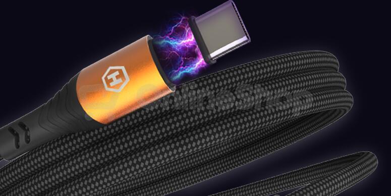 Magnetický kabel Hammer USB-C/USB-C 100W 1m, černý