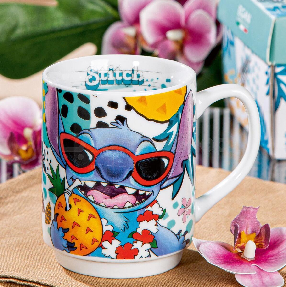 EGAN porcelánový hrnek Stitch, bílý