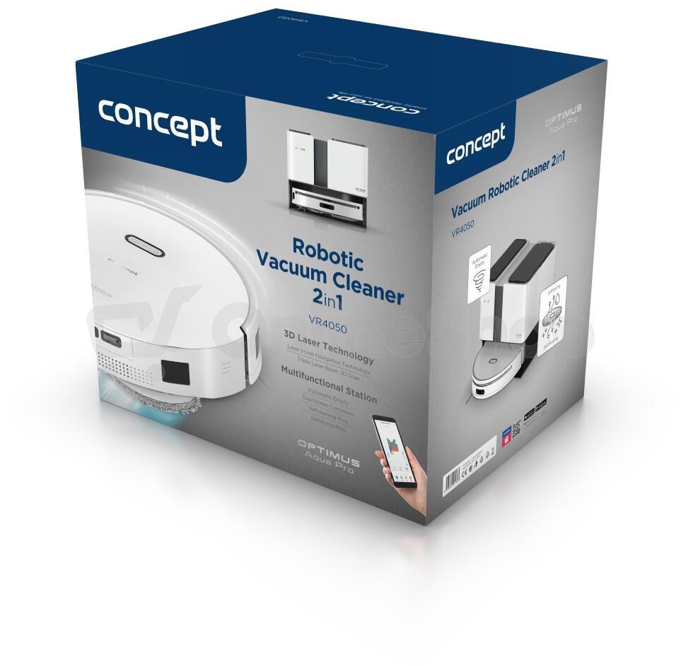 Robotický vysavač s mopem 2v1 Concept OPTIMUS Aqua Pro Laser 3D VR4050