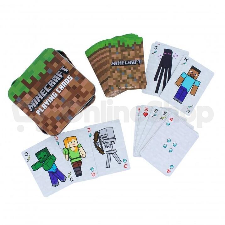 Teddies Hrací karty Minecraft v krabičce 11x15,5x2,5cm
