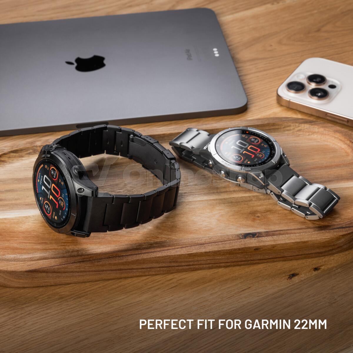 Titanový řemínek FIXED Titanium Strap pro Garmin QuickFit 22mm, přírodní titan