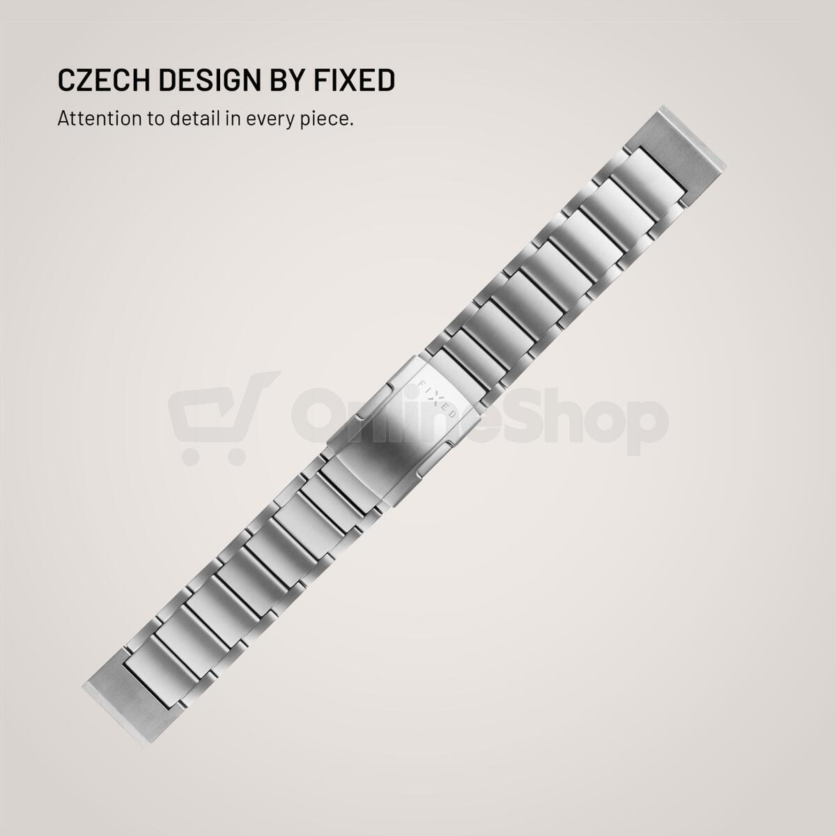 Titanový řemínek FIXED Titanium Strap pro Garmin QuickFit 22mm, přírodní titan