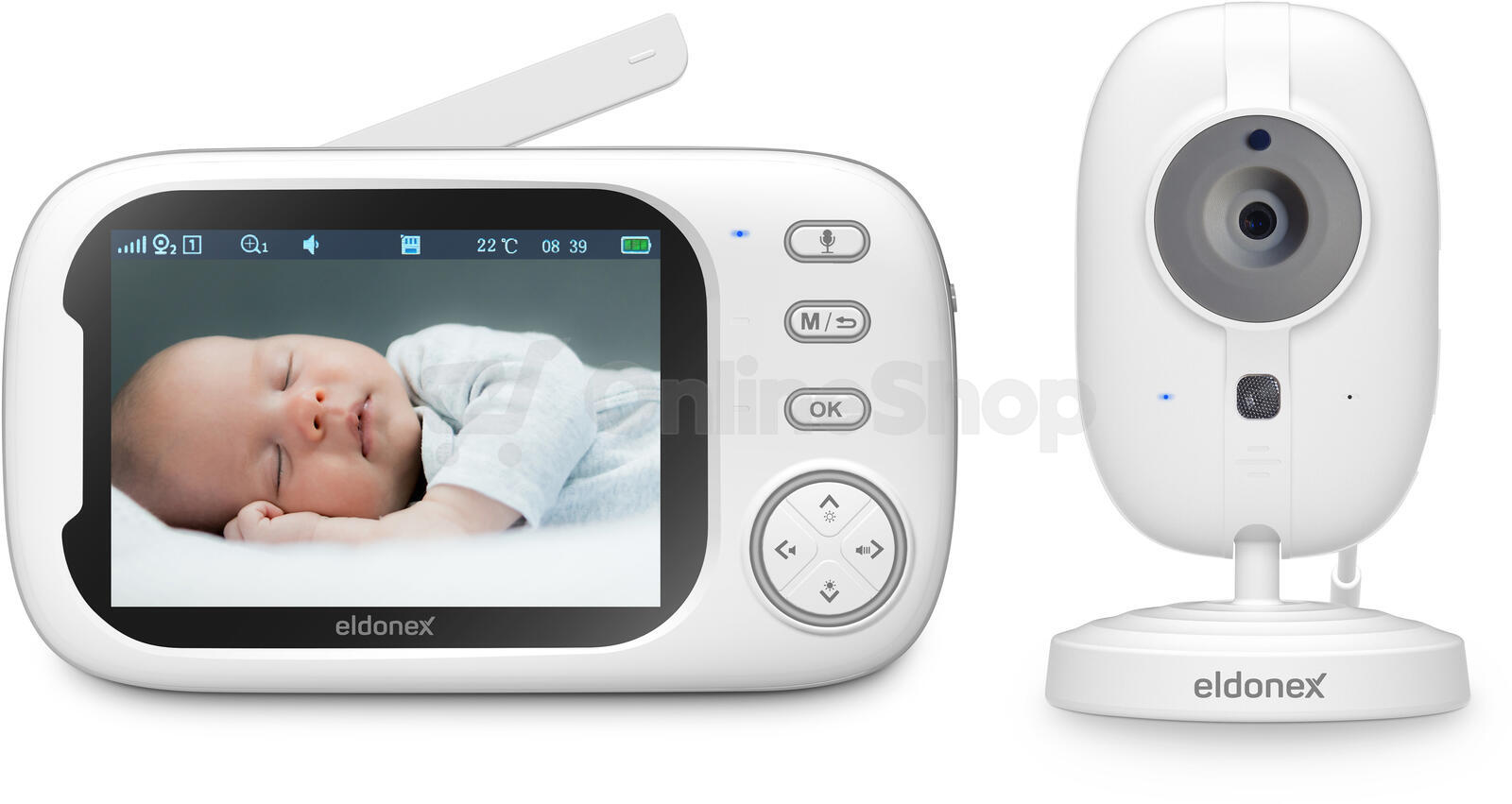 ELDONEX BabyCheck dětská video chůvička, BÍLÁ
