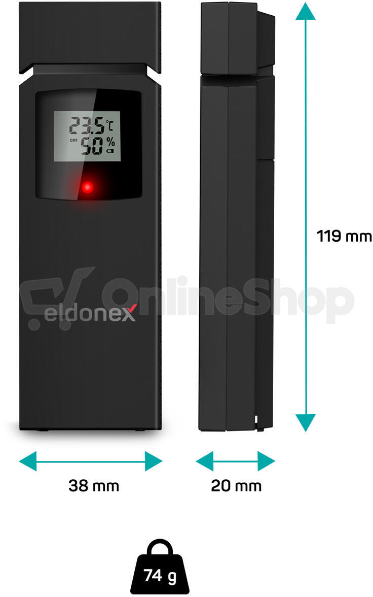 ELDONEX WeatherCheck senzor ČERNÁ