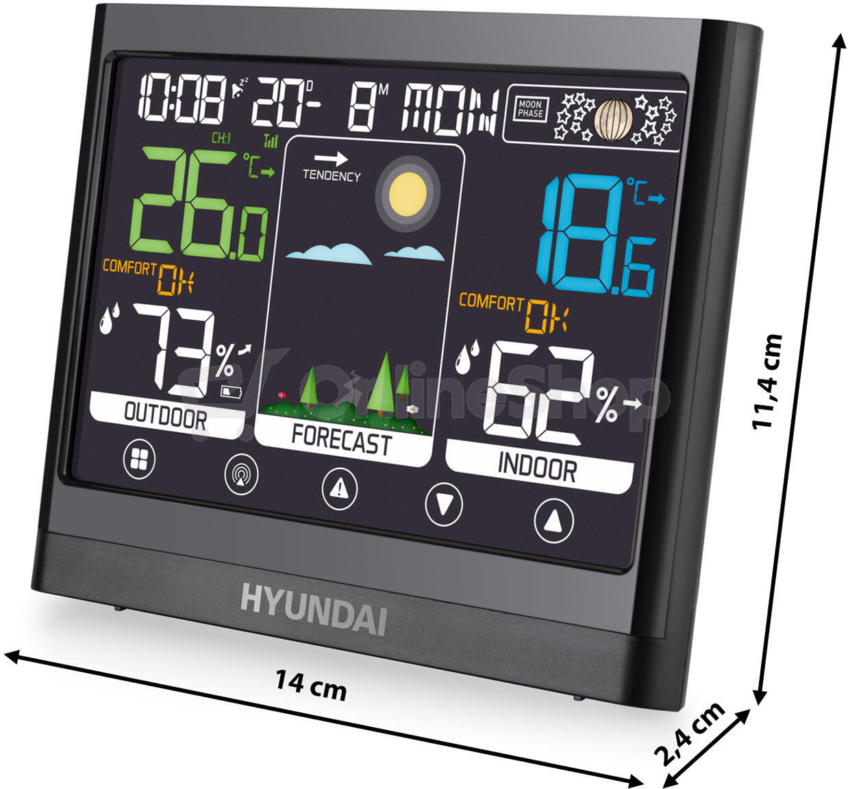Meteostanice Hyundai WS 2450, černá