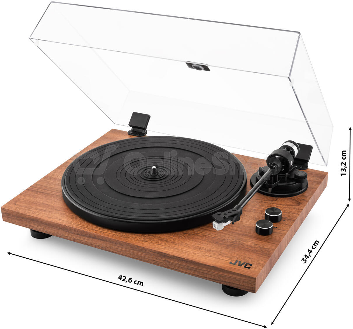 Gramofon JVC AL-E534M, hnědý