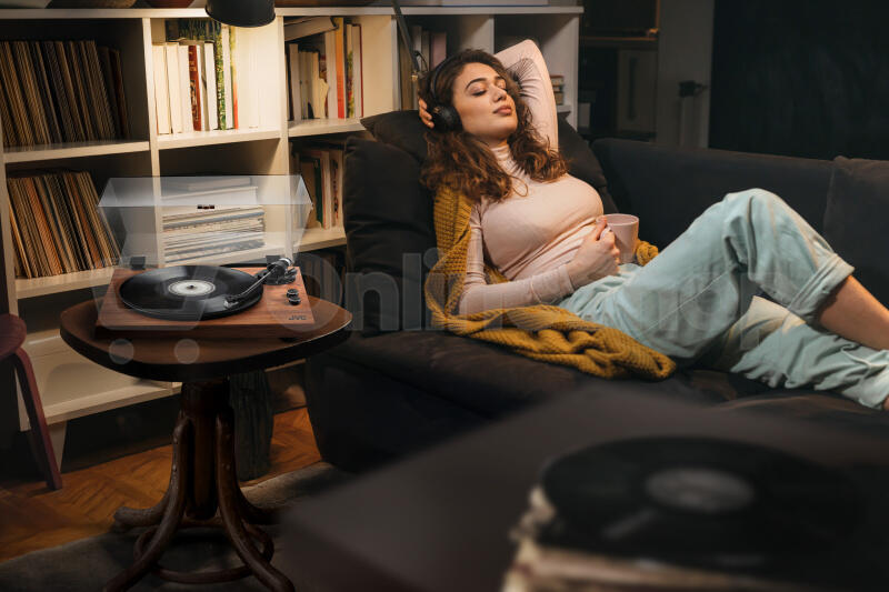 Gramofon JVC AL-E534M, hnědý