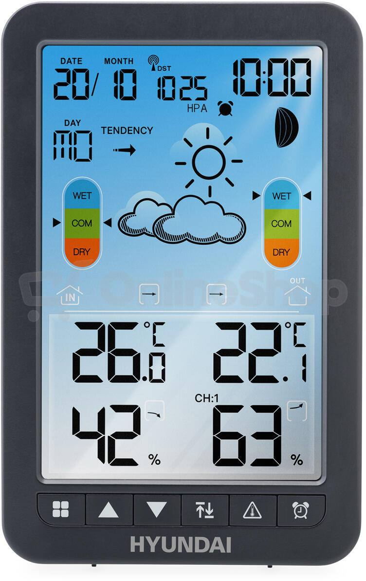 Meteostanice Hyundai WS 2420, černá