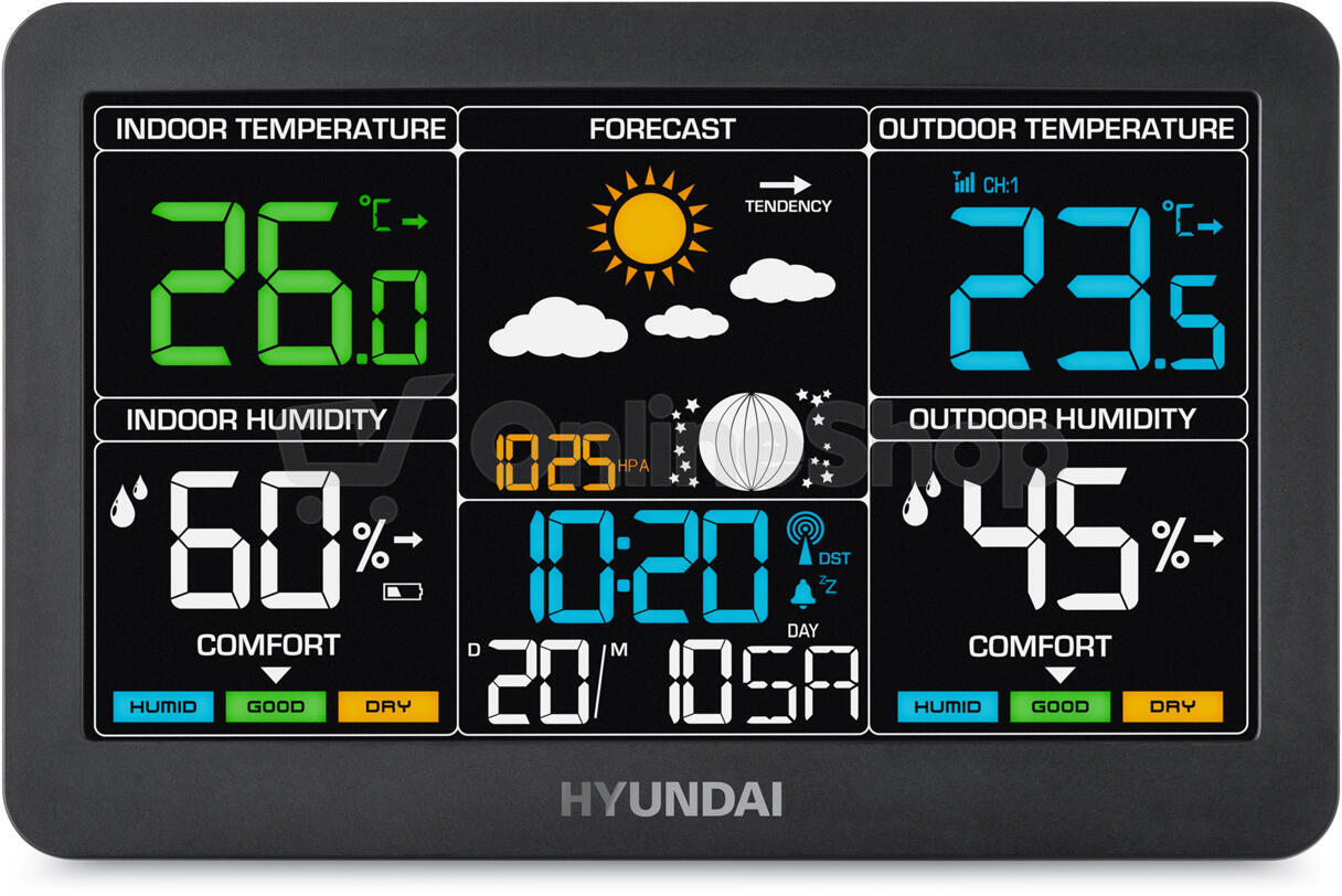 Meteostanice Hyundai WS 4480, černá
