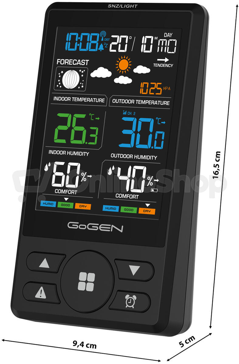 Meteostanice GoGEN ME 1250B, černá