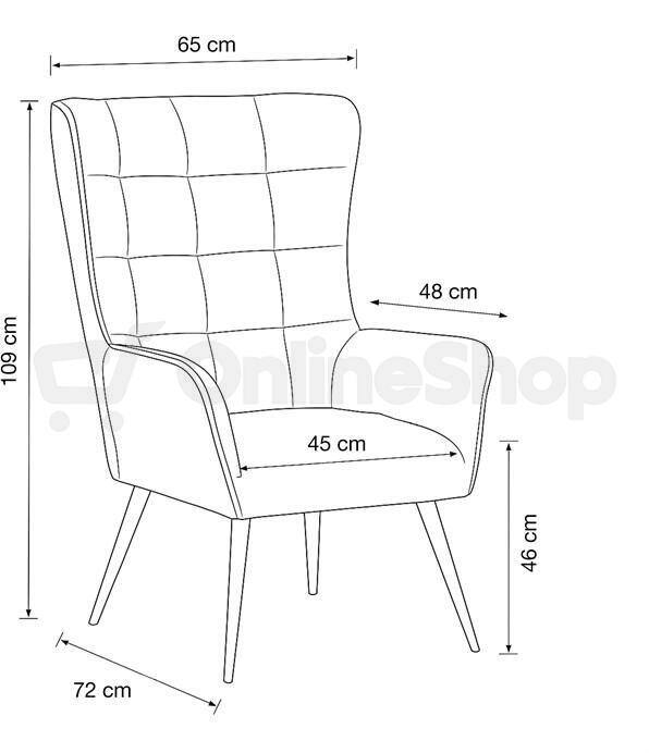 Křeslo ušák, šedá, látka, AK-315 GREY2 Autronic